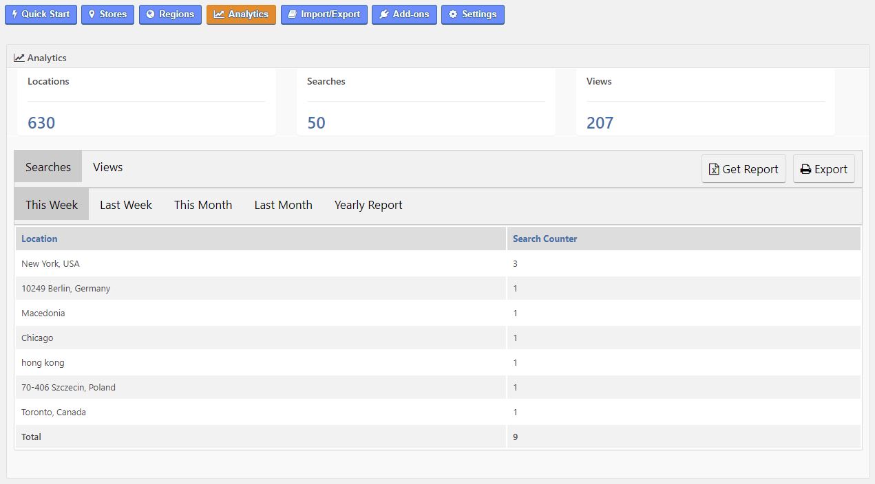 Store Locator Analytics Tracking - Super Store Finder for WordPress Plugin