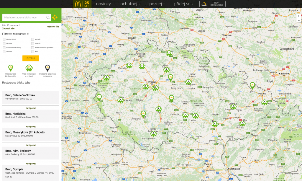 McDonalds's Store Locator using Super Store Finder Plugin