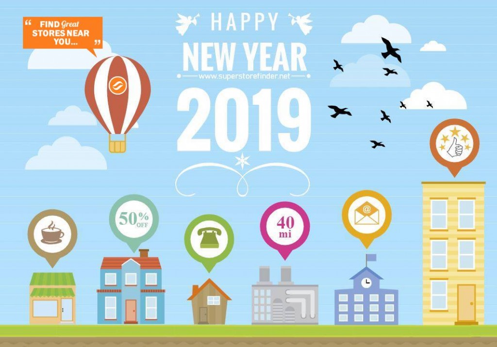 Happy New Year 2019 from us Super Store Finder Team!
