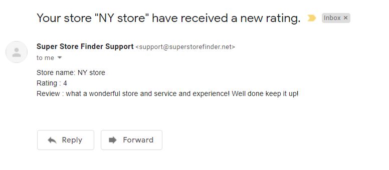 Super Store Finder Rating & Review Email Notification