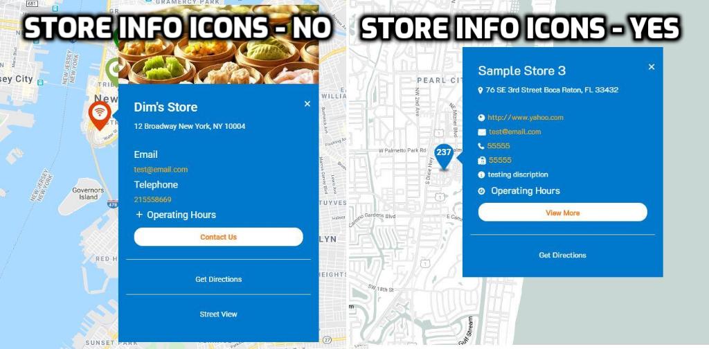 Info Window Icons Store Locator